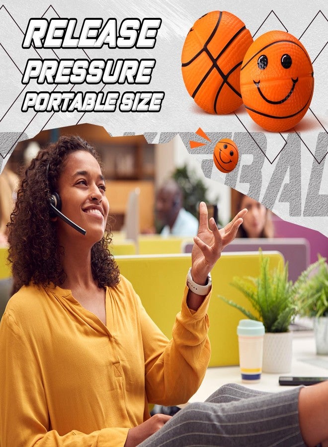 Arrowbash 12 Pcs Face Stress Balls Sport Squeeze Balls Mini Stress Relief Balls Smile Foam Balls for School Office Carnival Reward Birthday Party Favors(Basketball) - Image 3